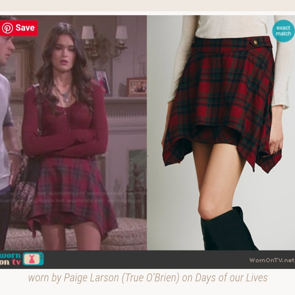 Free People Red Plaid Skirt - Picture 4 of 4